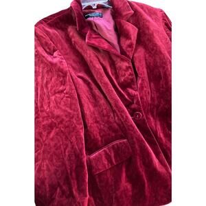 Dana Buchman Womans Velvet Blazer Sz XXL ? Red Patterned Holiday Whimsy Goth